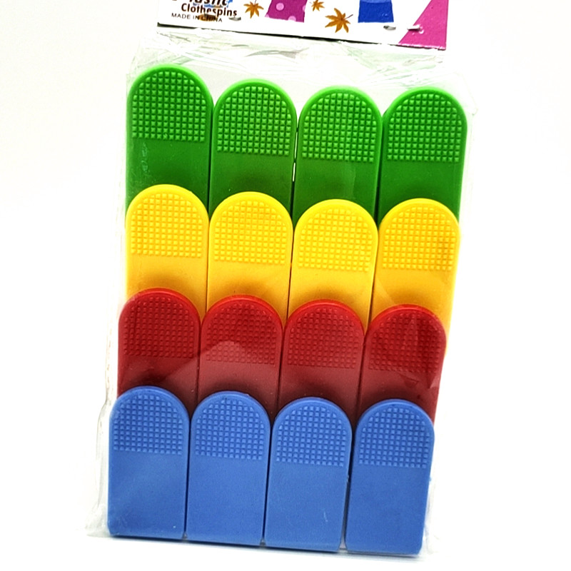 Sunshine Department Store Bag Color Plastic Clip Household Clothespin Windproof 4 Color Mixed 12 PCs Solid Color Clip