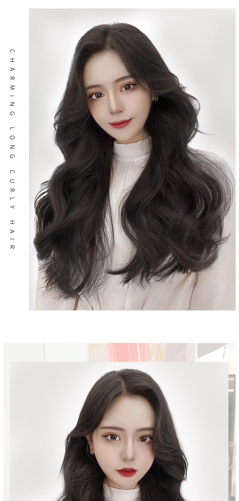 Wig Big Wave Hair Extension Artificial Hair One Piece Invisible Seamless U-Shaped Long Hair Straight Natural Hair Extension Wig Set