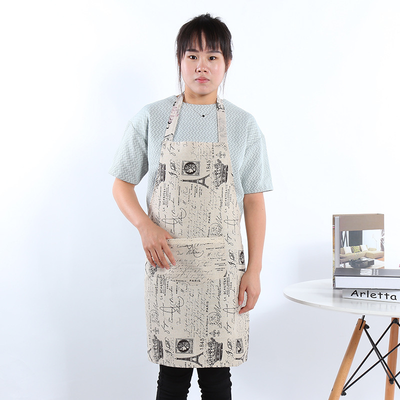 Sleeveless Korean fashion apron household kitchen small fresh cotton and linen vest apron work clothes nail manufacturers wholesale