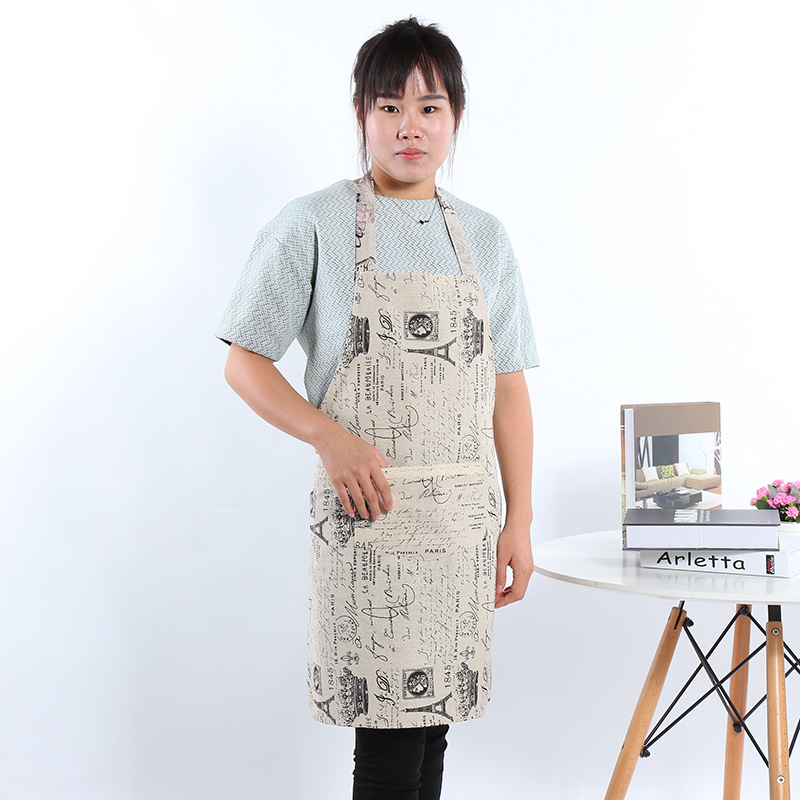 Sleeveless Korean fashion apron household kitchen small fresh cotton and linen vest apron work clothes nail manufacturers wholesale