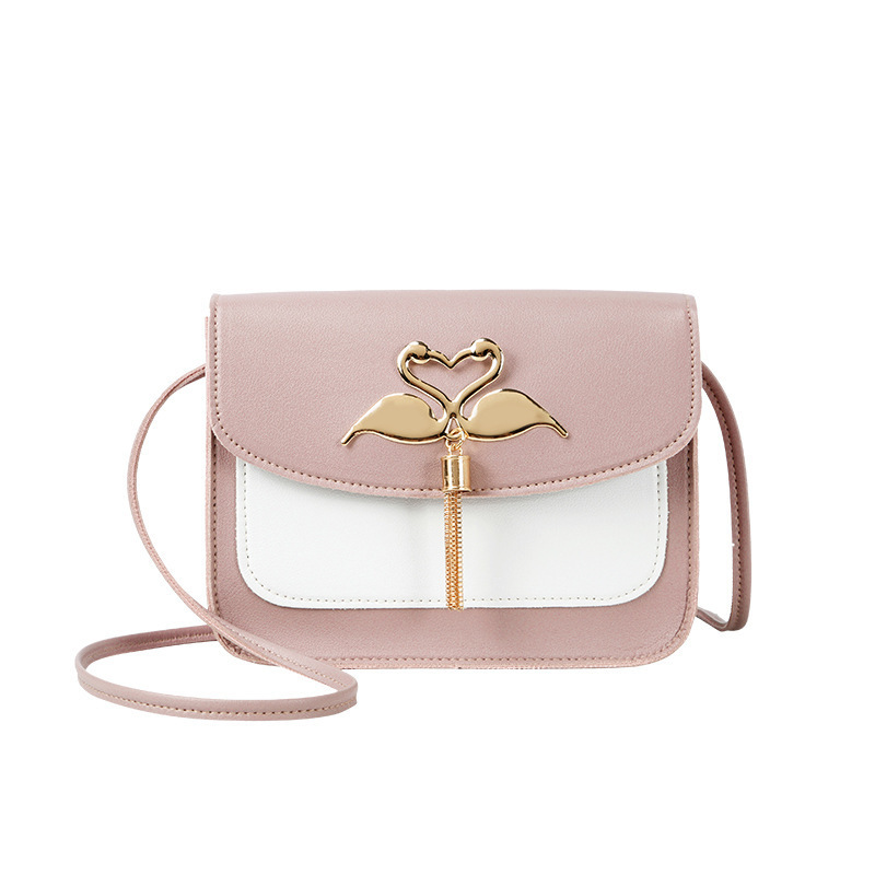 Gift Bag Wholesale Women&#039;s Bag Korean Style Cool Contrast Color Swan Small Square Bag 2021 Summer and Autumn New Collection One Shoulder Phone Bag