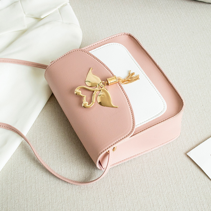 Gift Bag Wholesale Women&#039;s Bag Korean Style Cool Contrast Color Swan Small Square Bag 2021 Summer and Autumn New Collection One Shoulder Phone Bag