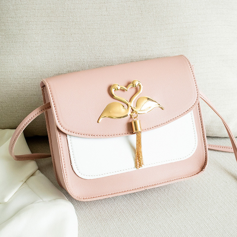 Gift Bag Wholesale Women&#039;s Bag Korean Style Cool Contrast Color Swan Small Square Bag 2021 Summer and Autumn New Collection One Shoulder Phone Bag