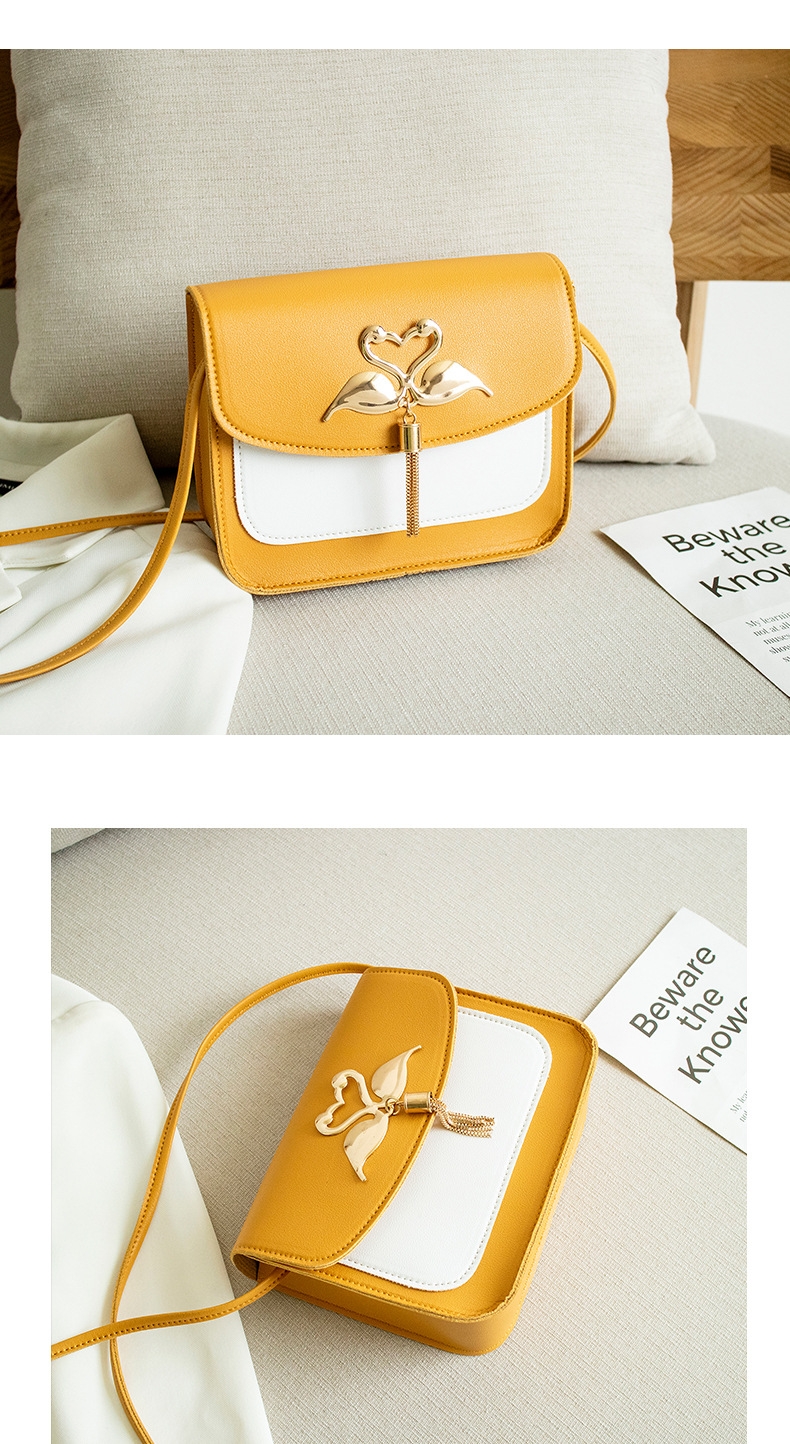 Gift Bag Wholesale Women's Bag Korean Style Cool Contrast Color Swan Small Square Bag 2021 Summer and Autumn New Collection One Shoulder Phone Bag