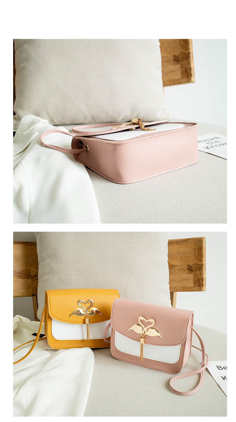 Gift Bag Wholesale Women's Bag Korean Style Cool Contrast Color Swan Small Square Bag 2021 Summer and Autumn New Collection One Shoulder Phone Bag