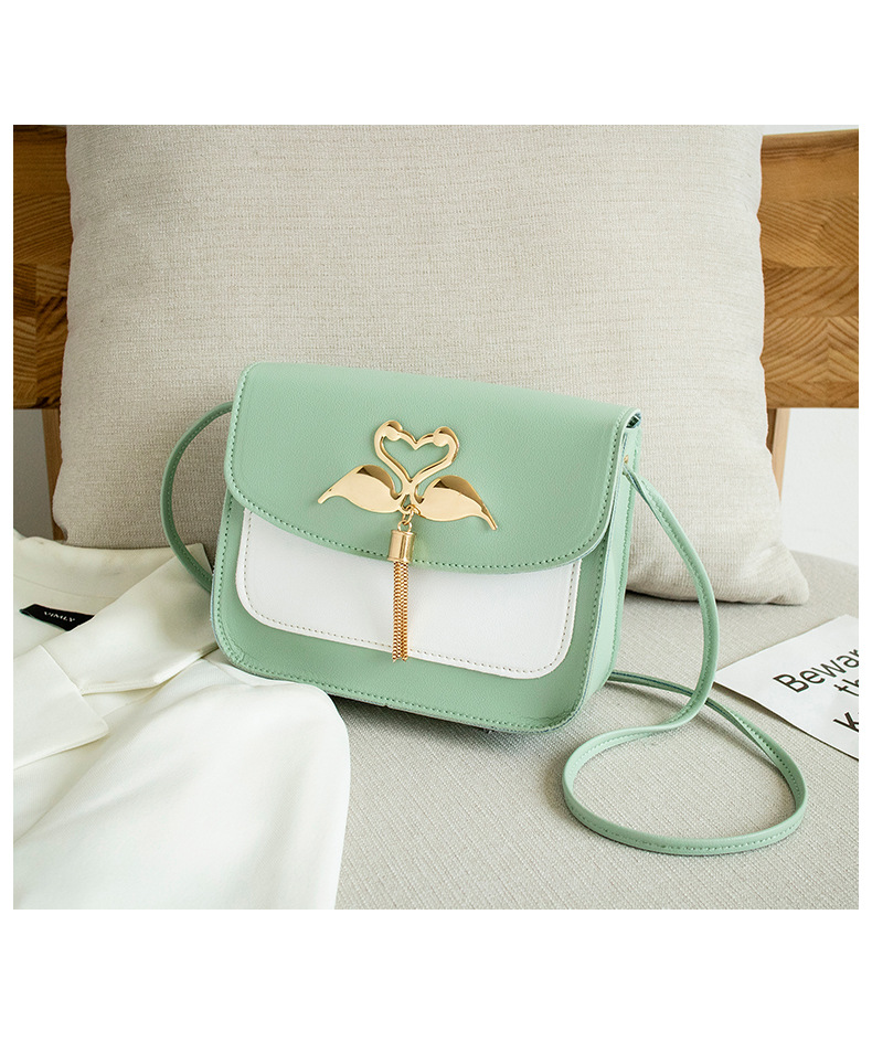 Gift Bag Wholesale Women's Bag Korean Style Cool Contrast Color Swan Small Square Bag 2021 Summer and Autumn New Collection One Shoulder Phone Bag