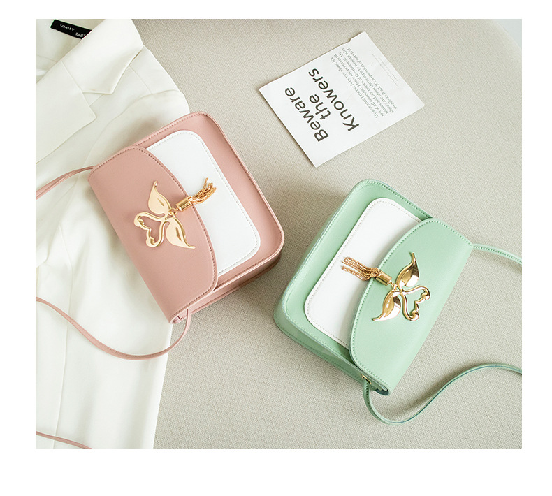 Gift Bag Wholesale Women's Bag Korean Style Cool Contrast Color Swan Small Square Bag 2021 Summer and Autumn New Collection One Shoulder Phone Bag