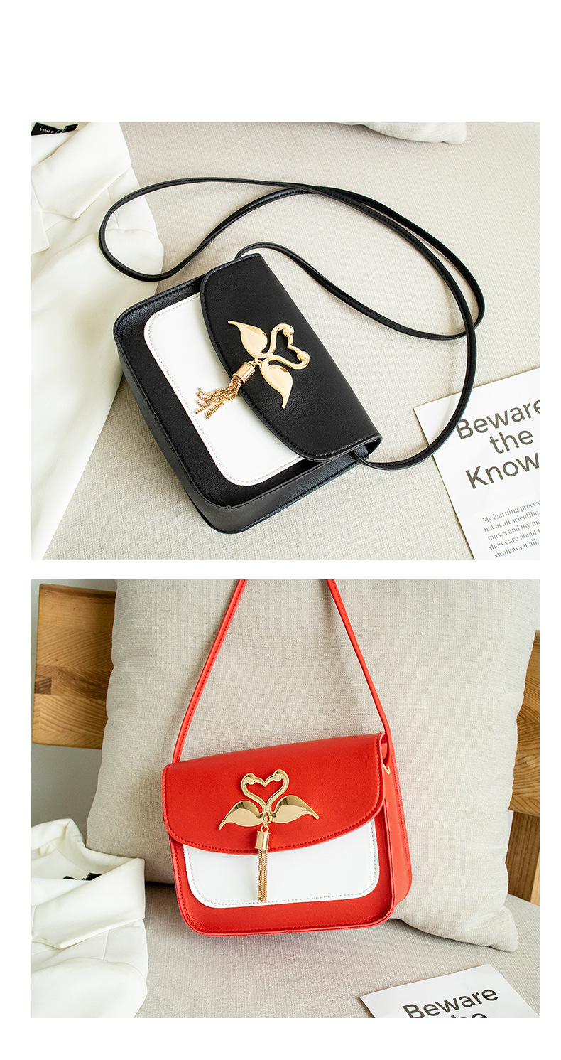 Gift Bag Wholesale Women's Bag Korean Style Cool Contrast Color Swan Small Square Bag 2021 Summer and Autumn New Collection One Shoulder Phone Bag