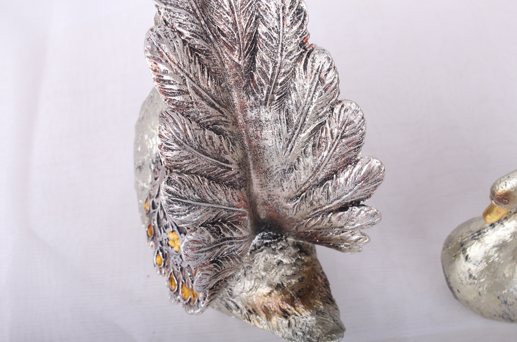 Resin Crafts European-Style Silver-Plated Couple Swan Domestic Ornaments Creative Gift Special Offer Resin Crafts European-Style Silver-Plated Couple Swan Domestic Ornaments Creative Gift Special Offer