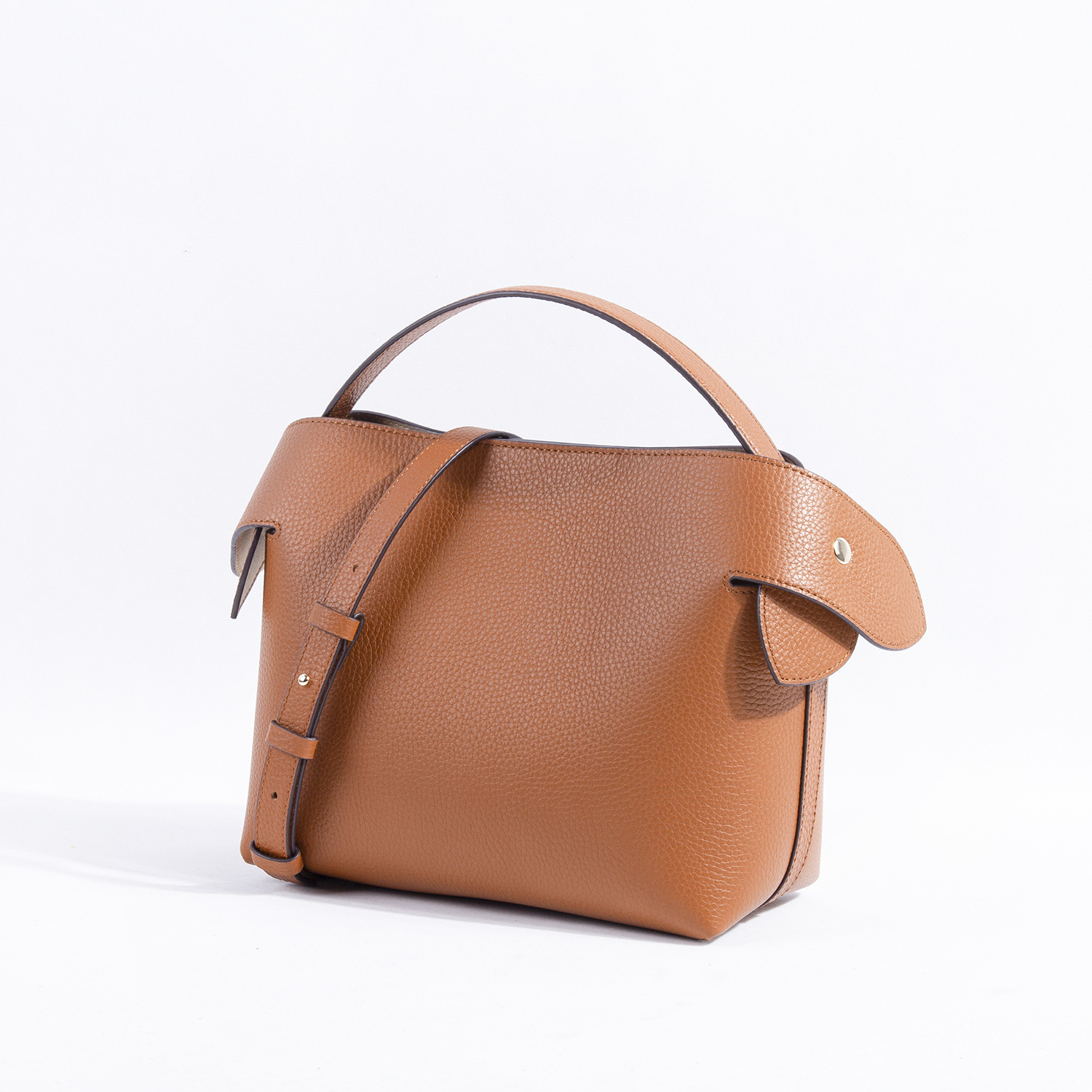 2022 Export to France Foreign Trade Niche Swan Baotou Layer Litchi Pattern Cowhide Tote Half-Handmade Commuter Women's Bag