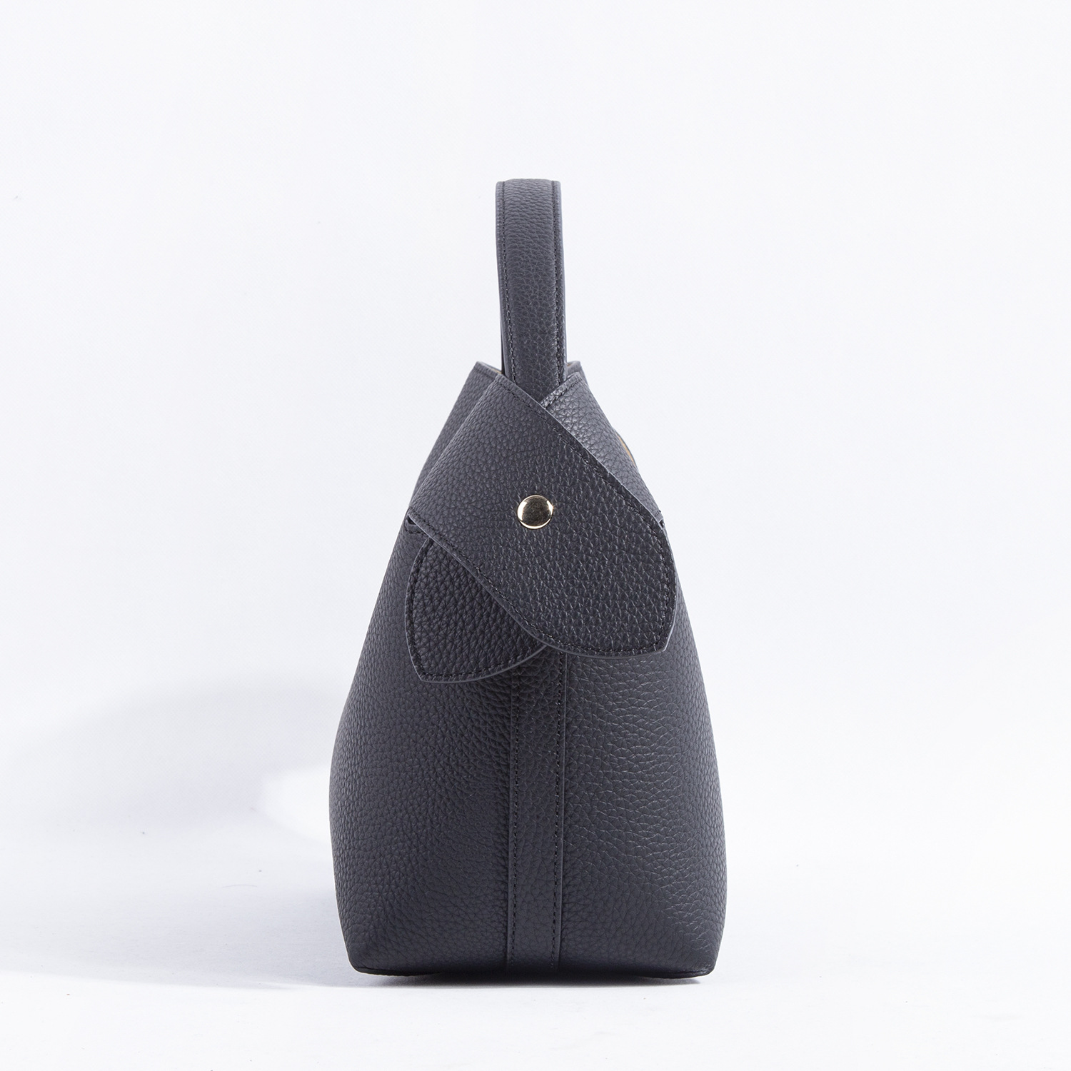 2022 Export to France Foreign Trade Niche Swan Baotou Layer Litchi Pattern Cowhide Tote Half-Handmade Commuter Women's Bag