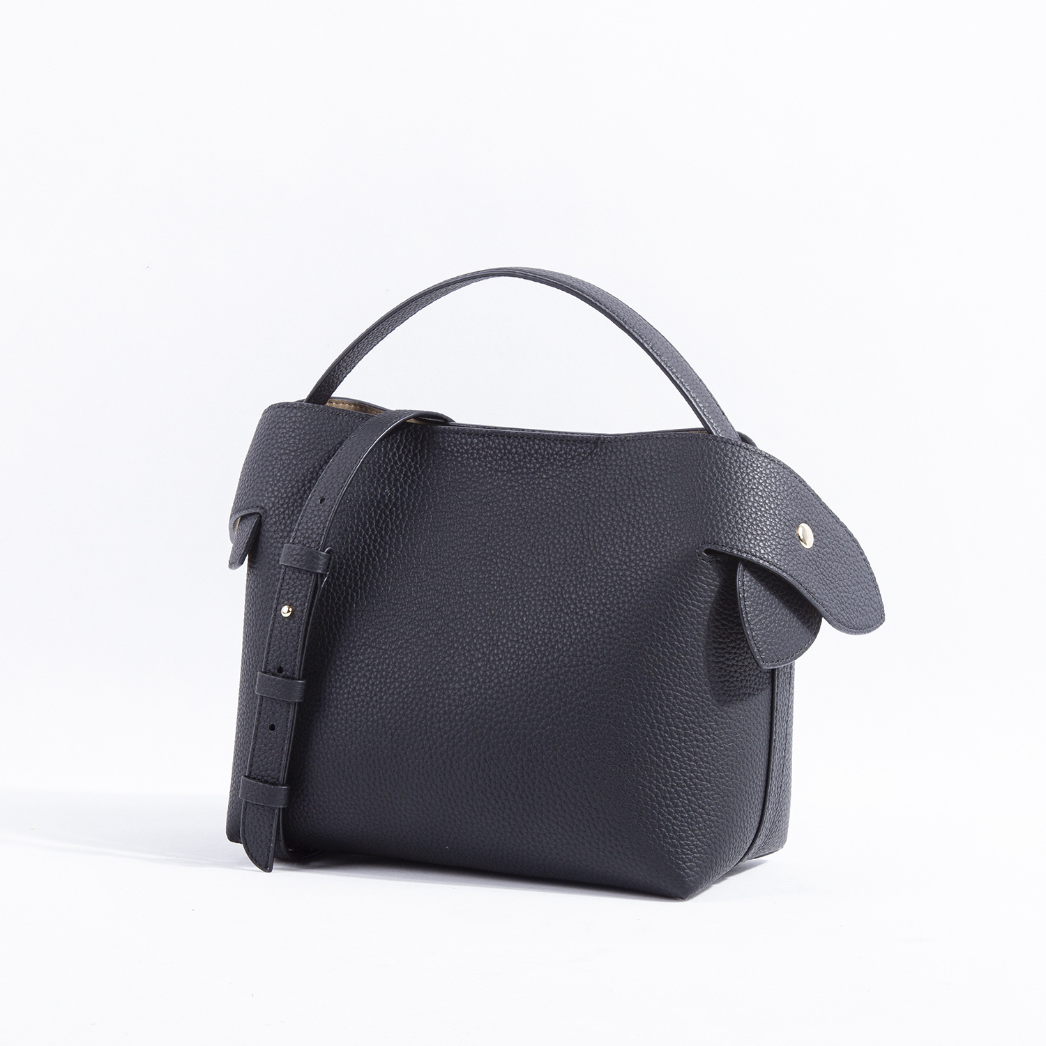 2022 Export to France Foreign Trade Niche Swan Baotou Layer Litchi Pattern Cowhide Tote Half-Handmade Commuter Women's Bag