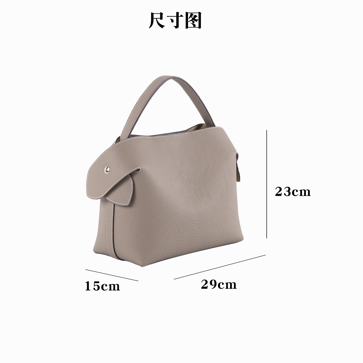 2022 Export to France Foreign Trade Niche Swan Baotou Layer Litchi Pattern Cowhide Tote Half-Handmade Commuter Women's Bag