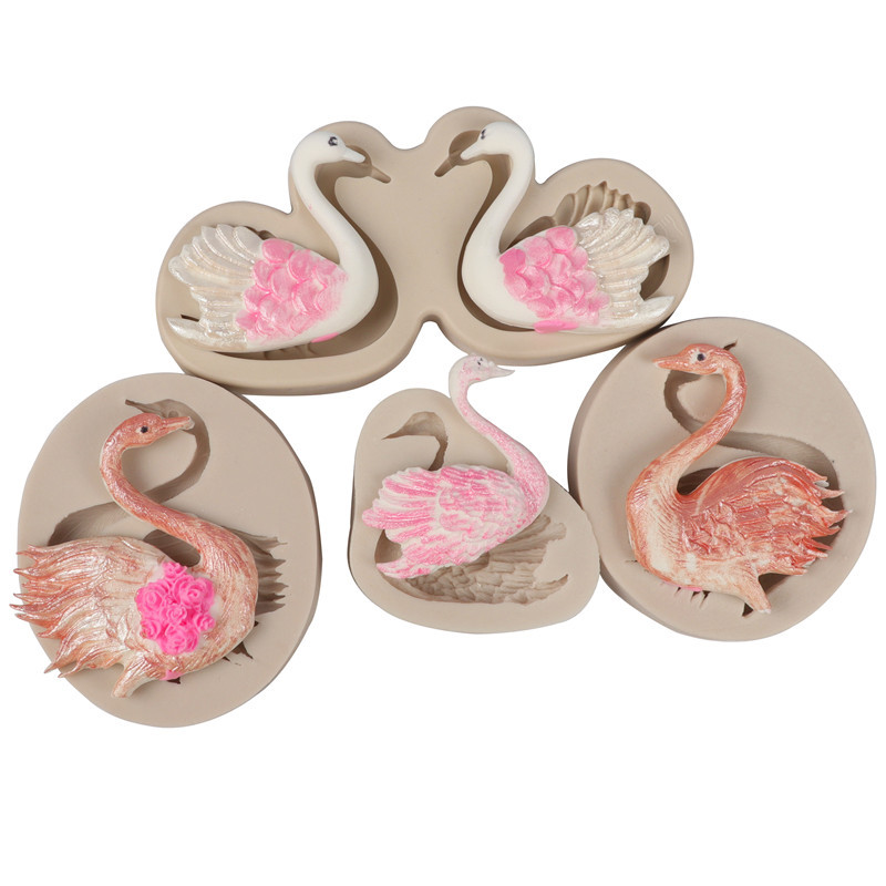 Fondant Mould Swan Chocolate Cake Mold Baking Cake Topper Fondant Mould DIY Epoxy Mold in Stock