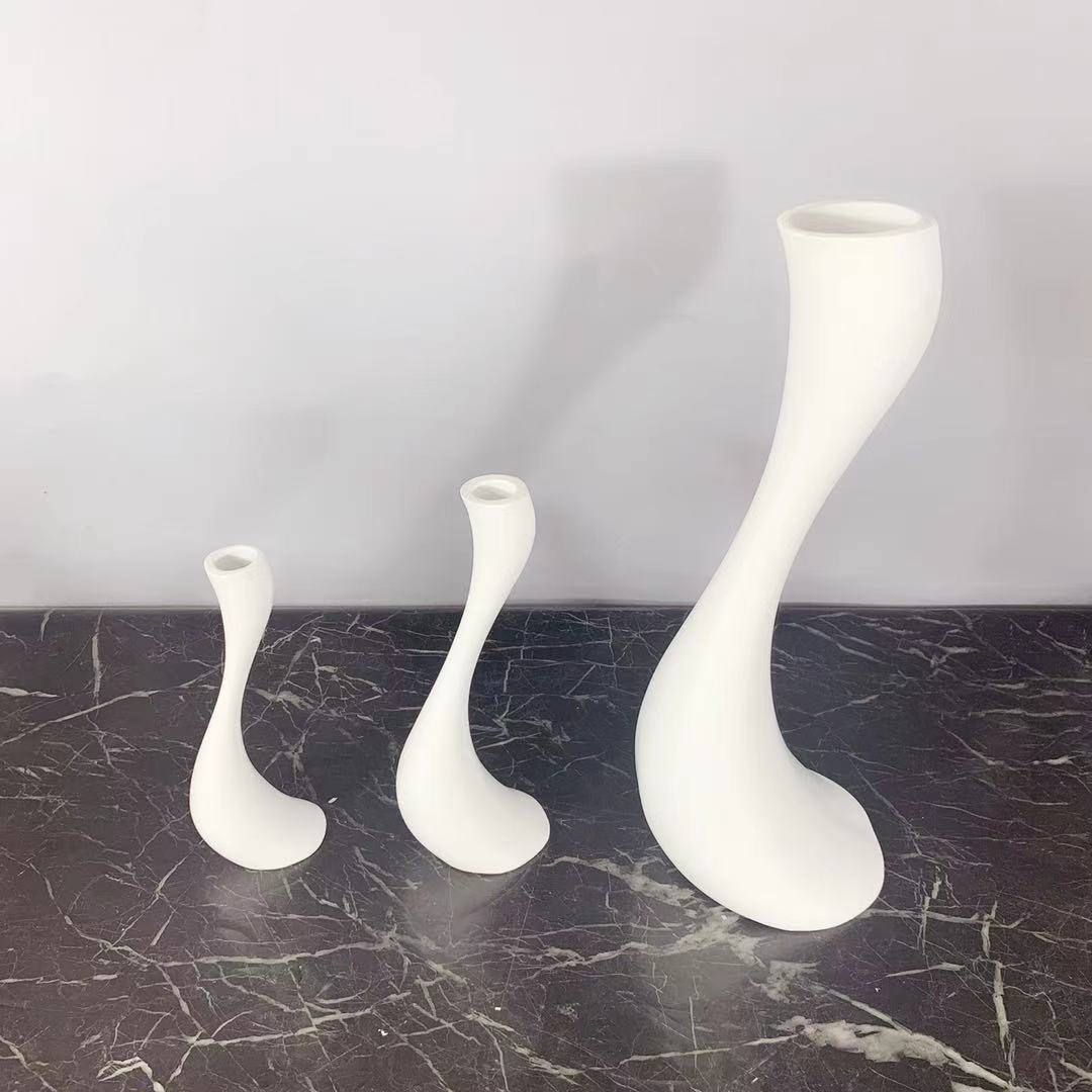 Modern White Creative S-Shaped Swan Candle Holder Household TV Cabinet Decoration Soft Outfit Model Room Crafts