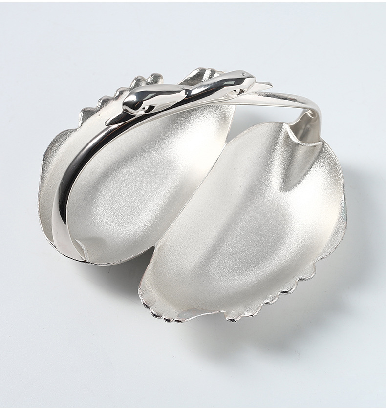 Silicca Zinc Alloy Swan Fruit Basket Biscuit Pastry Dessert Swing Plate Storage Golden Swan Portable Basket