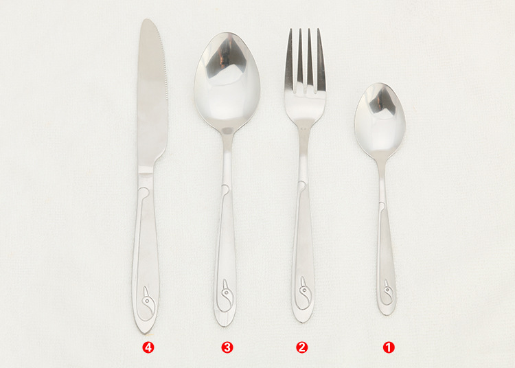 Tableware swan knife fork spoon four components stainless steel knife fork spoon manufacturers direct sales