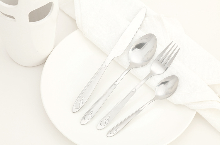 Tableware swan knife fork spoon four components stainless steel knife fork spoon manufacturers direct sales