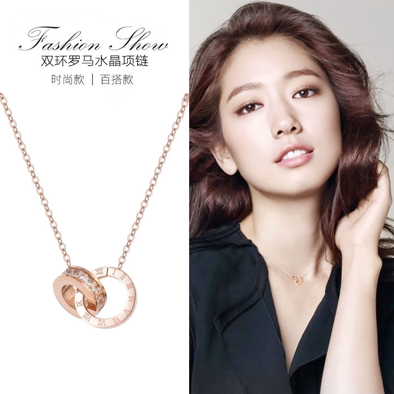 Korean Fashion All-Match Rose Gold Titanium Steel Necklace Women 'S Net Red Swan Short Pendant Necklace Non-Fading Clavicle Chain