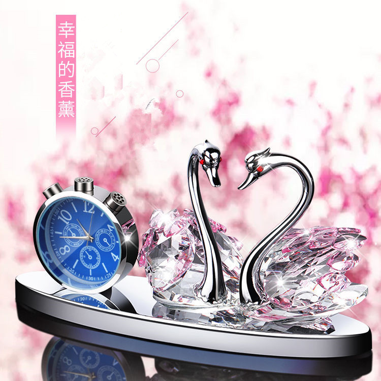 Same Type as TikTok Internet Celebrity Car Perfume Decoration Crystal Swan Alloy Car Accessories Car Accessories Car All