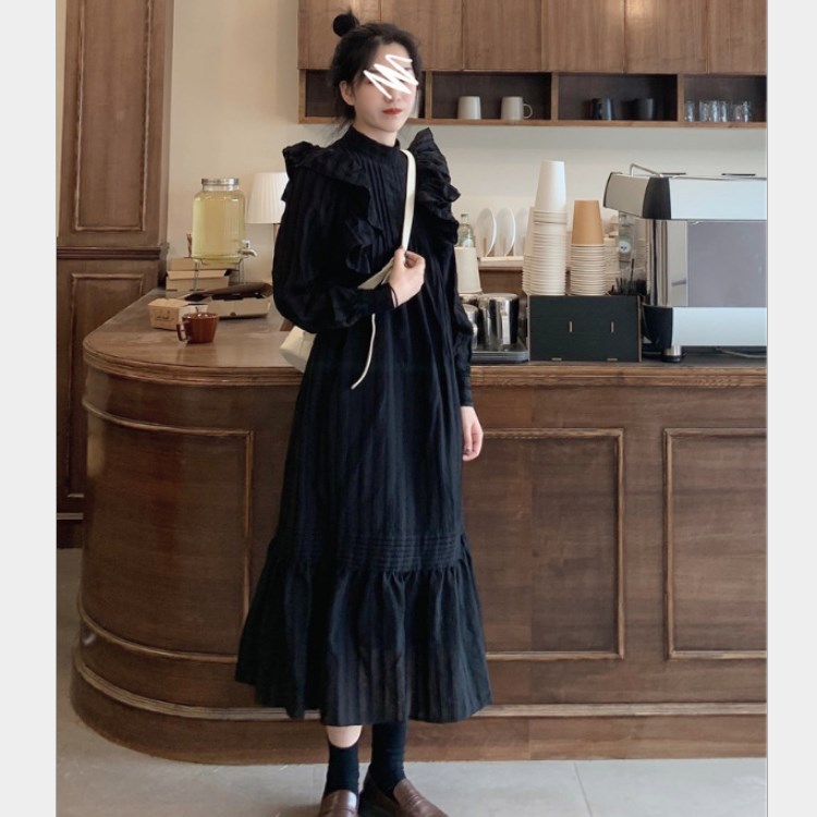 Qingqing Zhang Swan Princess Heavy Industry Retro Stringy Selvedge Dress 2021 Early Spring New Women&#039;s Clothing New Year Ancient Military Uniform