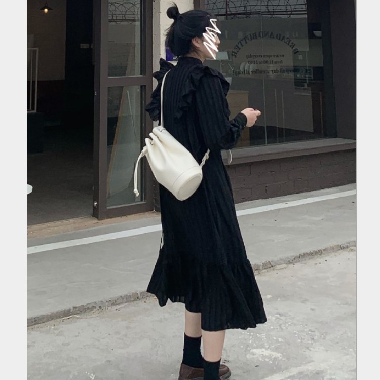 Qingqing Zhang Swan Princess Heavy Industry Retro Stringy Selvedge Dress 2021 Early Spring New Women's Clothing New Year Ancient Military Uniform