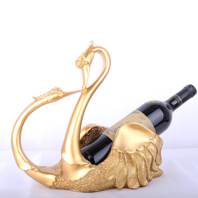 Resin Crafts European Couple Swan Wine Rack Decoration Wine Cabinet Decorations Creative Wine Rack Special Offer 58