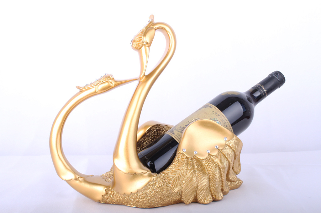 Resin Crafts European Couple Swan Wine Rack Decoration Wine Cabinet Decorations Creative Wine Rack Special Offer 58