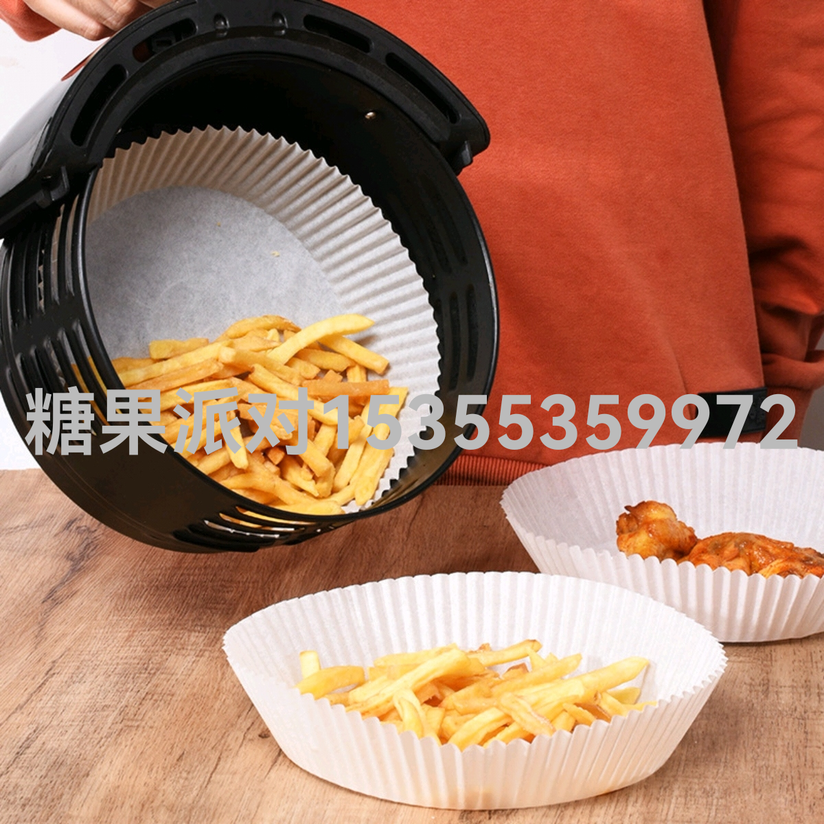 Air Fryer Special Paper Oiled Paper Plate Paper Cups round Oil Absorption Paper Cups Food Packing Paper Roast Large Size Baking at Home