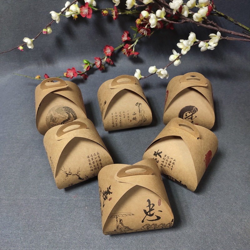 Creative Cold Dish Plate Decorations Kraft Box Artistic Cuisine Dishes Decoration Wedding Festival Kraft Paper Box 100 Pieces