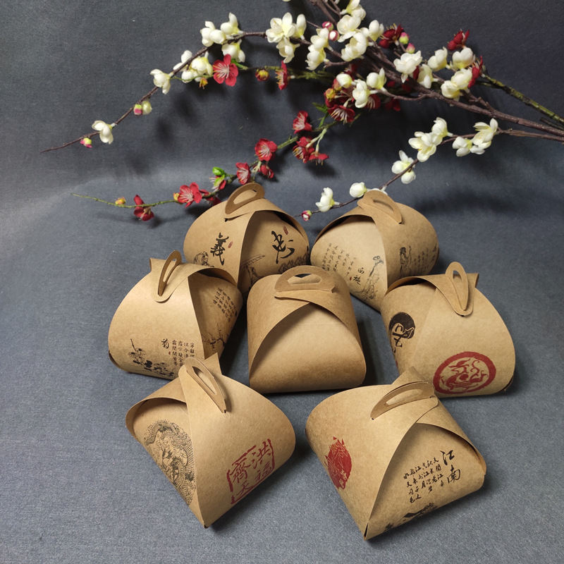 Creative Cold Dish Plate Decorations Kraft Box Artistic Cuisine Dishes Decoration Wedding Festival Kraft Paper Box 100 Pieces