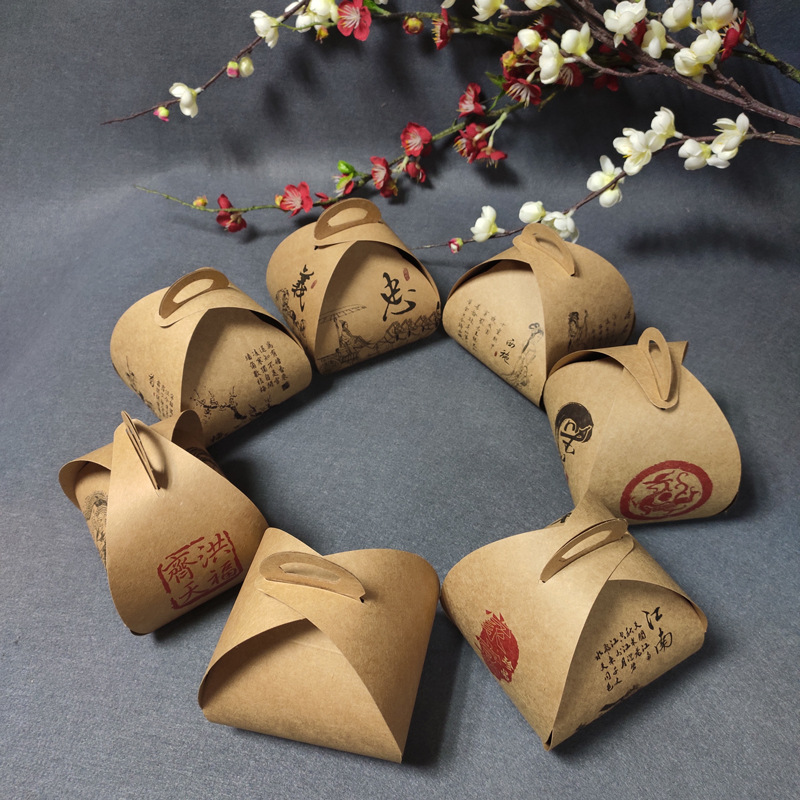 Creative Cold Dish Plate Decorations Kraft Box Artistic Cuisine Dishes Decoration Wedding Festival Kraft Paper Box 100 Pieces