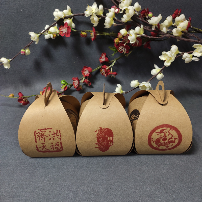 Creative Cold Dish Plate Decorations Kraft Box Artistic Cuisine Dishes Decoration Wedding Festival Kraft Paper Box 100 Pieces