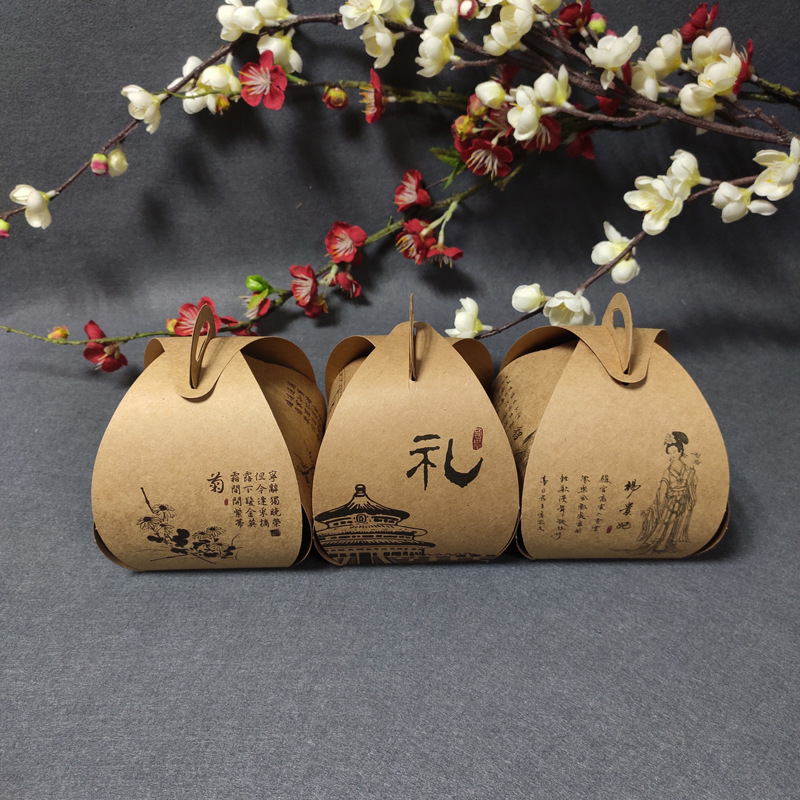 Creative Cold Dish Plate Decorations Kraft Box Artistic Cuisine Dishes Decoration Wedding Festival Kraft Paper Box 100 Pieces