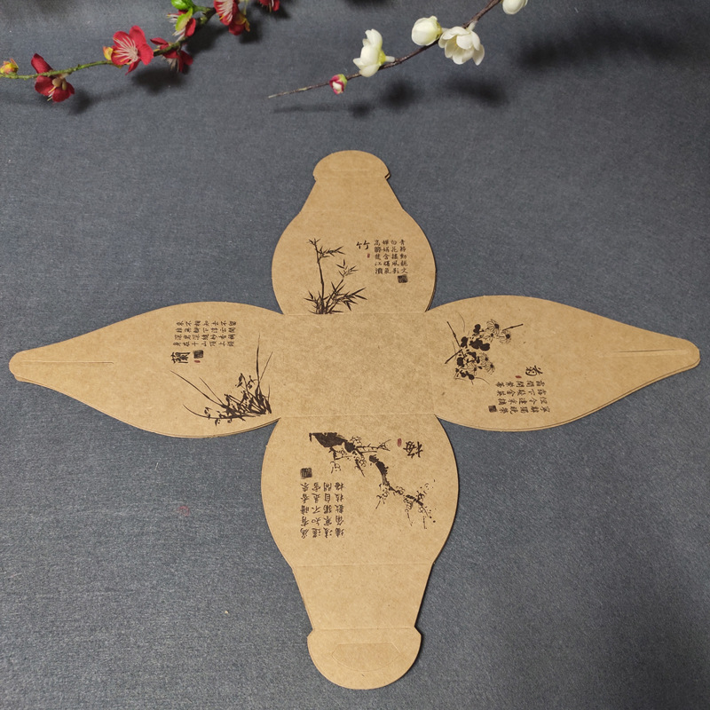 Creative Cold Dish Plate Decorations Kraft Box Artistic Cuisine Dishes Decoration Wedding Festival Kraft Paper Box 100 Pieces