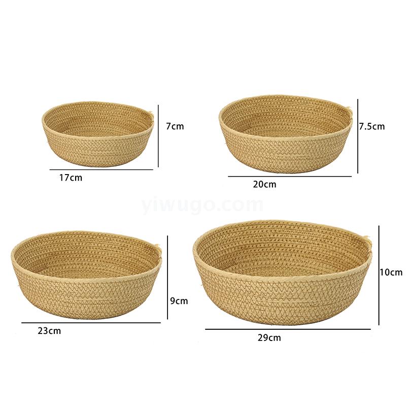 Hand-Woven Paper String Storage Basket Candy Plate Snack Storage Basket Jewelry Basket Coffee Table Top Storage Box