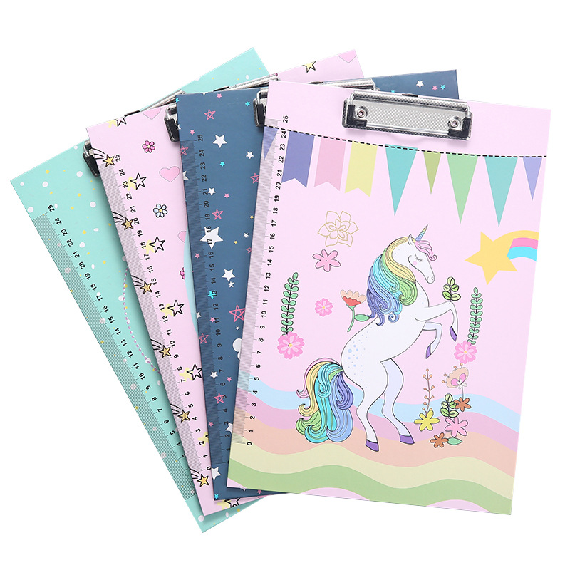 A4 Cartoon Paper Plate Holder Pink Unicorn Sheep Tuo Pink Leopard Macaron Color File Folder Hanging Folder