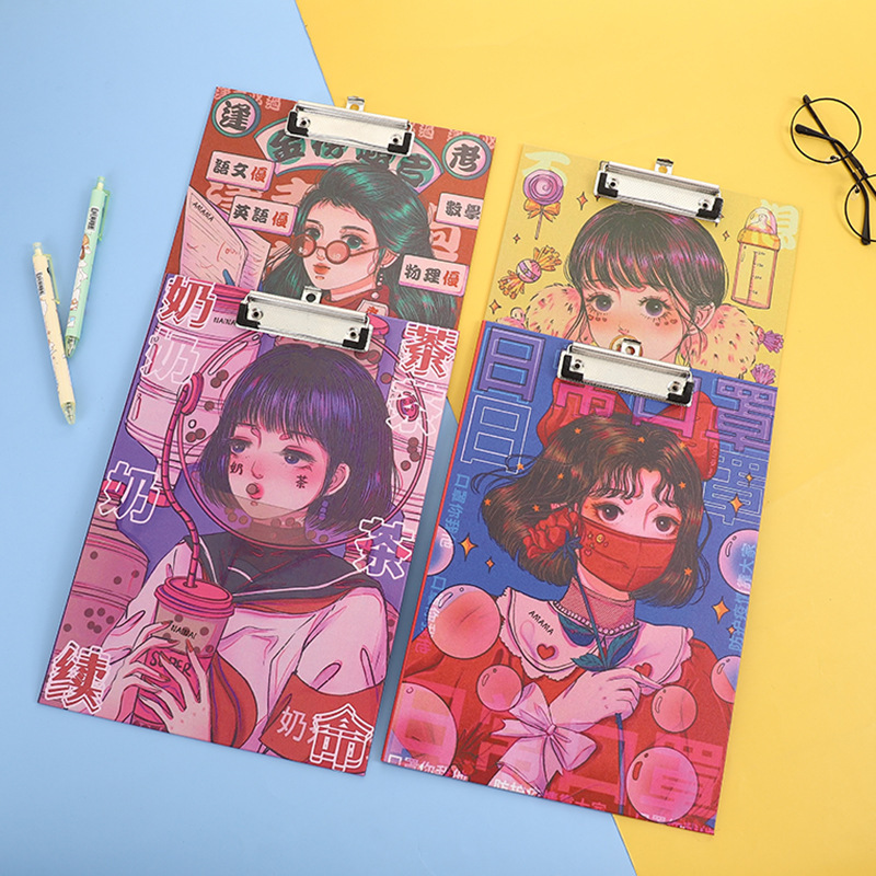 A4 Cartoon Paper Plate Holder Pink Unicorn Sheep Tuo Pink Leopard Macaron Color File Folder Hanging Folder