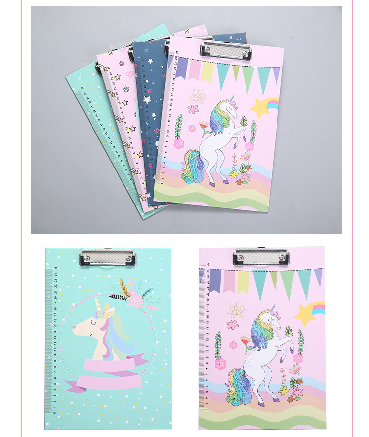 A4 Cartoon Paper Plate Holder Pink Unicorn Sheep Tuo Pink Leopard Macaron Color File Folder Hanging Folder