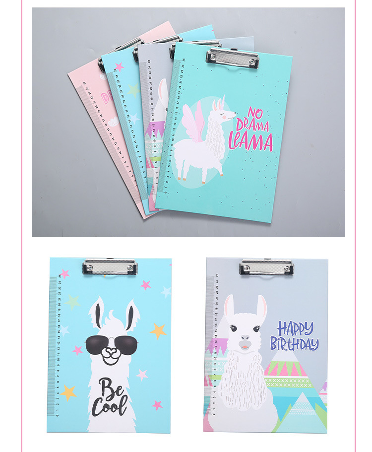 A4 Cartoon Paper Plate Holder Pink Unicorn Sheep Tuo Pink Leopard Macaron Color File Folder Hanging Folder
