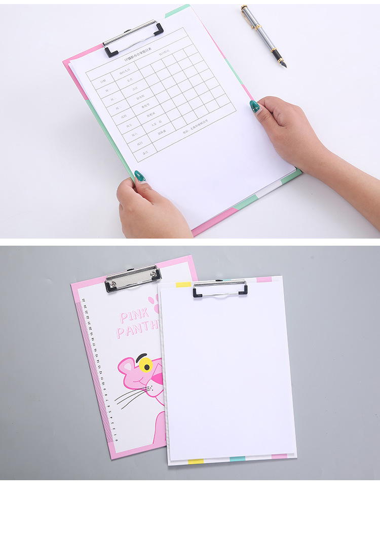 A4 Cartoon Paper Plate Holder Pink Unicorn Sheep Tuo Pink Leopard Macaron Color File Folder Hanging Folder
