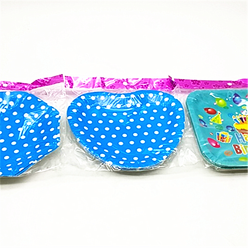 Children's birthday party supplies 7-inch cake plate disposable cutlery square paper plate colorful dinner plate