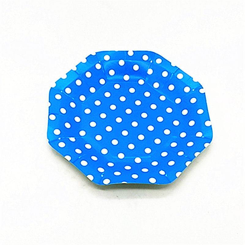 Children's birthday party supplies 7-inch cake plate disposable cutlery square paper plate colorful dinner plate