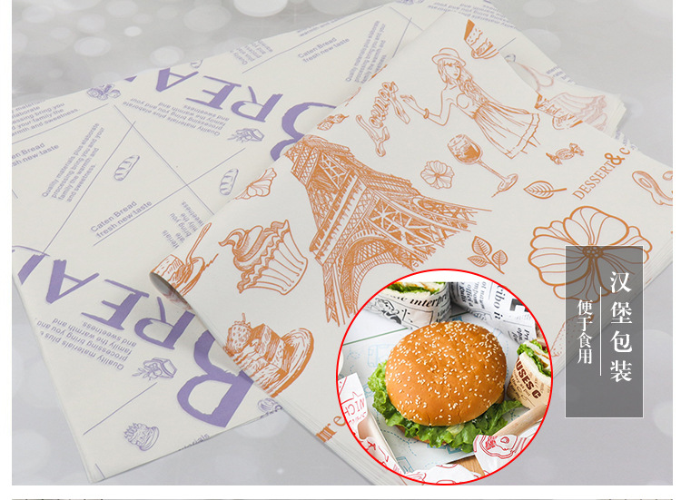 Sandwich Paper Oil-Proof Hamburger Paper Oil-Proof Tray Paper Bread Baking Plate Mat Paper Custom Logo Sandwich Paper Oil-Proof Hamburger Paper Oil-Proof Tray Paper Bread Baking Plate Mat Paper Custom Logo