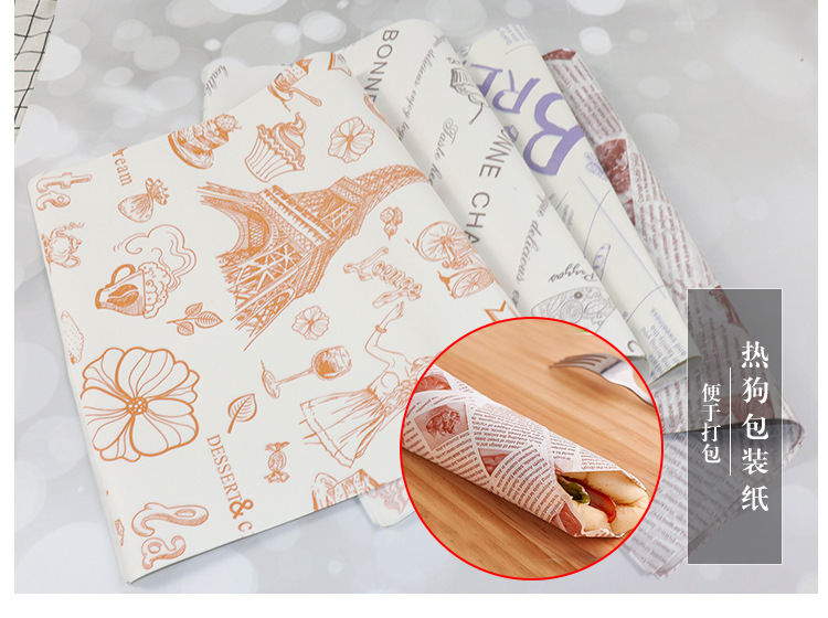 Sandwich Paper Oil-Proof Hamburger Paper Oil-Proof Tray Paper Bread Baking Plate Mat Paper Custom Logo Sandwich Paper Oil-Proof Hamburger Paper Oil-Proof Tray Paper Bread Baking Plate Mat Paper Custom Logo