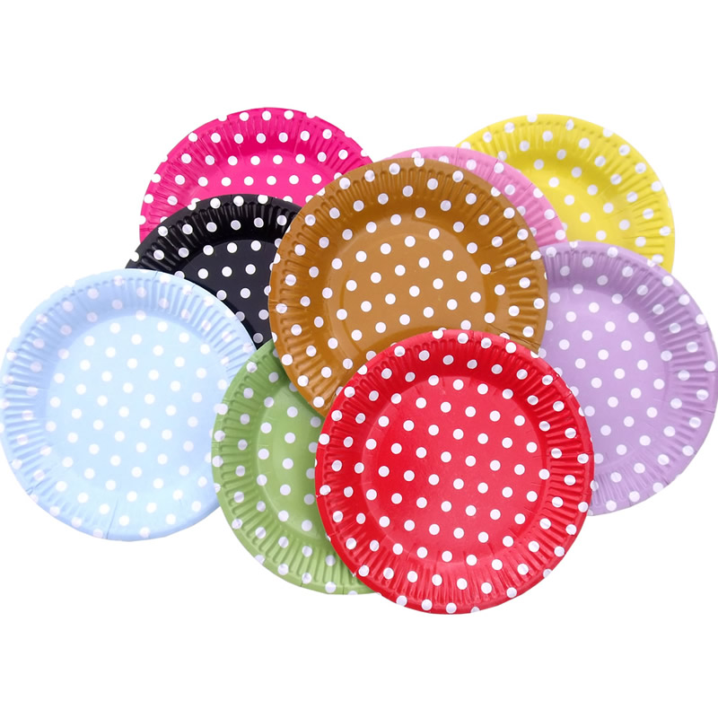 Disposable paper plate polka dot stripe party Christmas children's birthday cake cutlery wave dot square plate Disposable paper plate polka dot stripe party Christmas children's birthday cake cutlery wave dot square plate