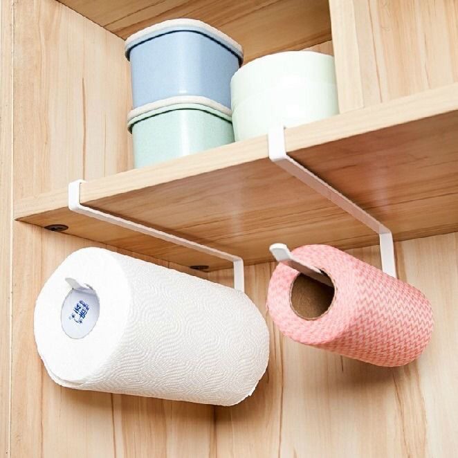 Iron Tissue Rack Roll Stand Simple Cabinet Hanging Storage Rack Cabinet Porting Plate Storage Rack Kitchen Paper Holder
