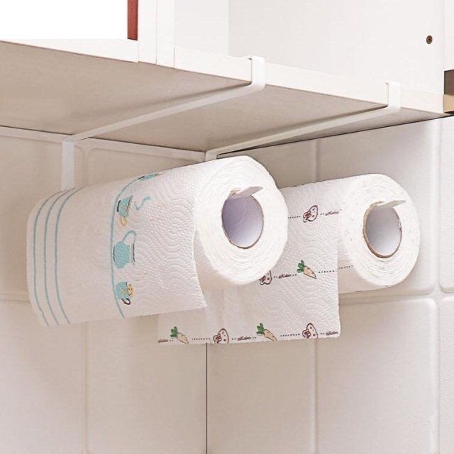 Iron Tissue Rack Roll Stand Simple Cabinet Hanging Storage Rack Cabinet Porting Plate Storage Rack Kitchen Paper Holder
