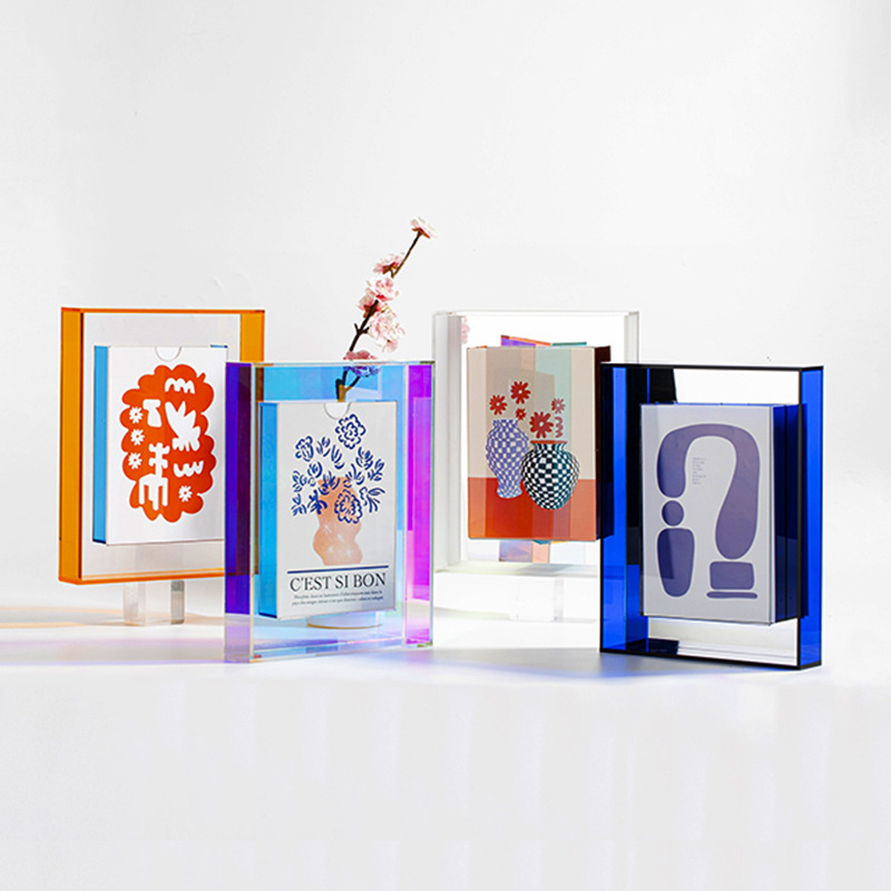 INS Style Creative Dried Flowers Three-Dimensional Hollow Decoration Colorful Colorful Plexiglass Photo Frame A4 Acrylic Photo Frame