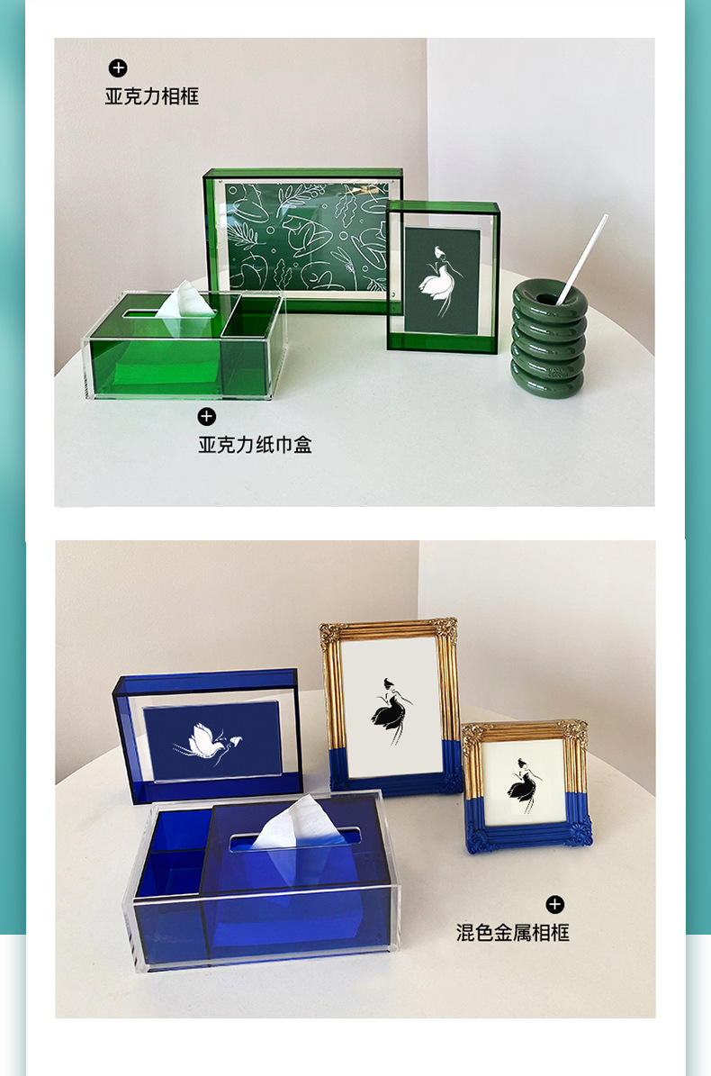 INS Style Creative Dried Flowers Three-Dimensional Hollow Decoration Colorful Colorful Plexiglass Photo Frame A4 Acrylic Photo Frame